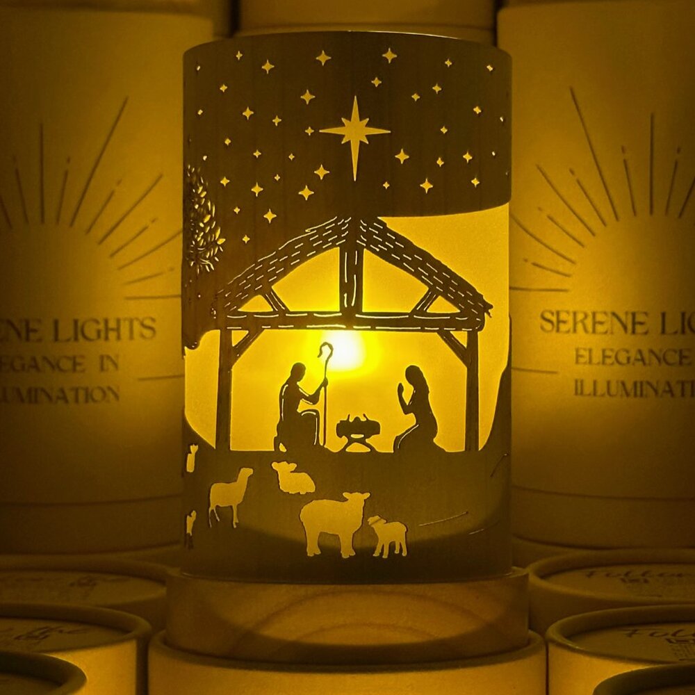 Nativity Scene Candle Holder - Rechargeable Led Candle